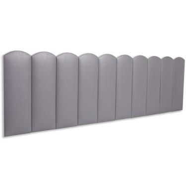 Imagem de Cabeceira King Kit 10 Placas Modelo Nuvem - Courino Cinza