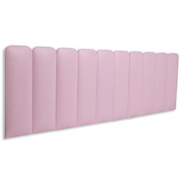Imagem de Cabeceira King Kit 10 Placas Modelo Arredondada - Courino Rosa