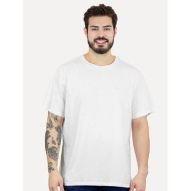 Imagem de Camiseta Ellus Masculina Cotton Fine Easa Duocolor Branca, XXL/GGG