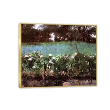 Imagem de John Singer Sargent famosa reprodução de arte de parede/famosa impressão em tela de paisagem/pintura em tela emoldurada para decoração de parede de sala de estar (treliça rosa) 30 x 36 cm (11,8 x 14,1