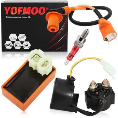 Imagem de YOFMOO Bobina de ignição CDI Relé de partida Solenoide Vela de ignição para GY6 50cc 90cc 110cc 125cc 150cc 4 tempos Scooter ATV Go Kart Moped Quad Pit Dirt Racing Bike 152QMI QMI157 QMI152 Desempenho