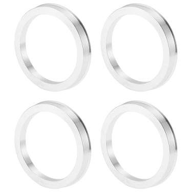 Imagem de INFINAUTO Anéis centralizados no cubo da roda do carro OD 73,1 mm para ID 59,6 mm eixo central de rodas amortecedores Hubrings liga de alumínio tom prata durável