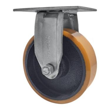 Imagem de Rodízio Fixo 6" FIR 62 UFK Poliuretano Laranja 450kg RODCAR - 1 Un Bor