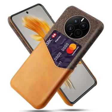 Imagem de Capa para Huawei Mate 50 PRO,Anti-deslizamento,Proteção contra quedas de 360°,Resistência à impressão digital,Tela e caso de couro PU com 1 slot de cartão atrás-Brown