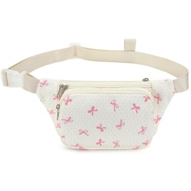 Imagem de LEDAOU Pochete infantil, bolsa tiracolo para meninos, bolsa de cintura, mochila de quadril para meninos, bolsa de peito leve, Laço rosa, Small, Transversal