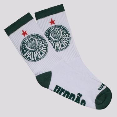 Imagem de Meia Palmeiras Esportiva Escudo Juvenil Branca e Verde - Rikam, 34-39