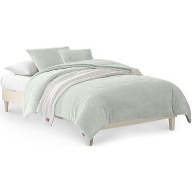 Imagem de UGG Conjunto de edredom solteiro Remina 4 peças em uma bolsa com cobertor, travesseiro decorativo, fronha e edredom reversível, hipoalergênico lavável, cama de dormitório, solteiro GG, azul-verde