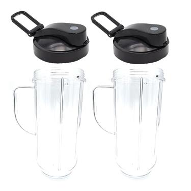 Imagem de Copo de substituição Blendin com tampa flip top para go, compatível com liquidificador Magic Bullet MB1001 (2, caneca de 650 ml)