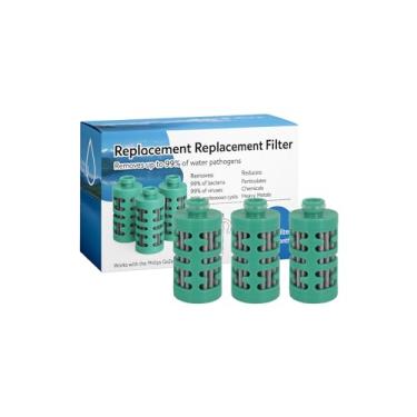 Imagem de Nispira Substituição do filtro de água de carbono ativado compatível com garrafa de água Philips GoZero Adventure, 3 peças