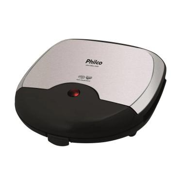 Imagem de Grill Mini Philco Aço Escovado e Preto com Placas Antiaderentes Base Antiderrapante 750W 220V