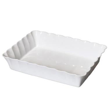 Imagem de Travessa Retangular Canelatta LE CHEF 26x18x6,5 Cm Branca - Paramount