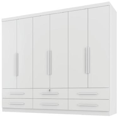 Imagem de Guarda Roupas Casal 6 Portas 6 Gavetas Maximus Zanzini Branco