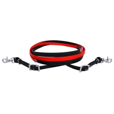 Imagem de HILASON Western Horse Biothane Couro Headstall Peitoral Rédea Vermelha | Rédeas para Cavalos