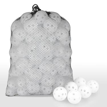 Imagem de kahuayi Pacote com 100 bolas de golfe de plástico oco fluxo de ar bolas de golfe treino ou campo de condução, prática de balanço, bolas de piscina em casa brancas