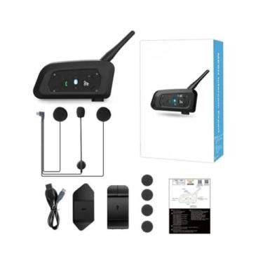 Imagem de Conjunto 2 Intercomunicadores V6 Pro Bluetooth 5.1 com Controle de Guidão e Alcance 1200m