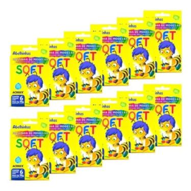 Imagem de Kit com 12 Caixa de Massinha De Modelar Soft 90g 6 Cores