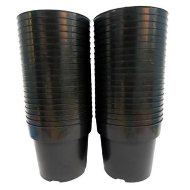 Imagem de Kit com 40 vasos plásticos resistentes preto - pote 17 - PRADO