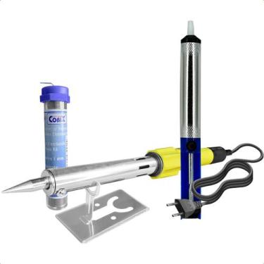 Imagem de Kit Ferro de Solda 100W 127V Com Sugador de Solda e Estanho 22g - Star
