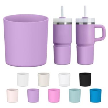 Imagem de WUQID Bota de silicone superior compatível com Stanley Quencher/ProTour 400 ml e IceFlow 400 ml, serve para copos de copo com o mesmo diâmetro de 400 ml capa de garrafa antiderrapante