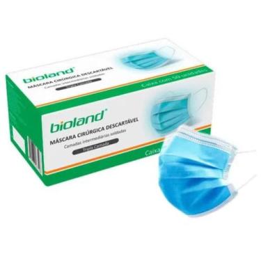 Imagem de Máscara Cirúrgica Descartável c/3 Camadas 50un Bioland