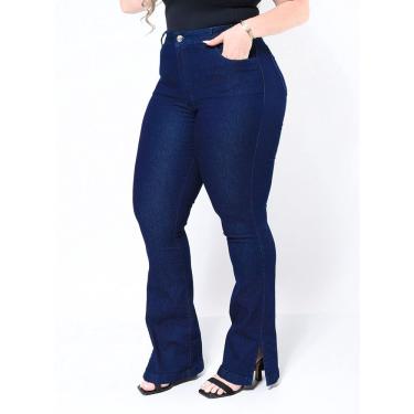 Imagem de Calça Boot Cut Plus Size Jeans com Fenda