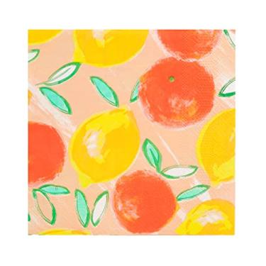 Imagem de Talking Tables 20 peças guardanapos frutas cítricas limões e laranjas | Guardanapos de papel colorido para decoupage | Utensílios de festa descartáveis para verão, jantar ao ar livre no jardim