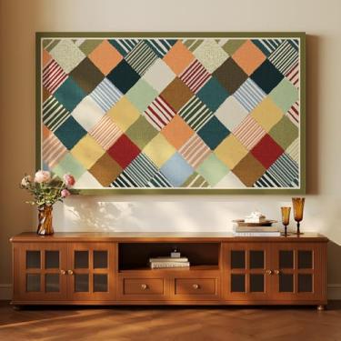 Imagem de Capa de TV 32-80 polegadas Indoor TV Capa à prova de poeira Qualidade LCD/LED Capa de tela pendurada/curvo protetor de tela multifuncional sala de estar tecido decorativo-xadrez-8||65 polegadas (150 x