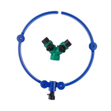 Imagem de IEUDNS Aspersor de água para árvores 360 com divisor de mangueira em Y, de irrigação de raízes de árvores reutilizável para áreas externas, para