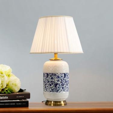 Imagem de Flower Vase Pocelain, Glossy Vase for Table, Living Room, Bookshelf, Mantle Fireplace ceramicsDesk Lamp, Eye-Caring Table Lamp, Study Lamps with(2-H65xD40CM)