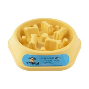 Imagem de Comedouro Lento Educador Para Cães Modelo Osso Amarelo - Nyp