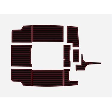 Imagem de Plataforma de natação Mastercraft 190 Cockpit 2002 1/10.2 cm 6 mm espuma EVA Faux Teak Marine Floor (preto sobre vermelho)