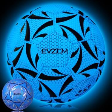 Imagem de EVZOM Bola de futebol luminosa oficial jogo de futebol americano tamanho 5 brinquedo adequado para jovens, crianças, meninos, meninas, adultos, escola, liga de jogos, treinamento, bola padrão para uso