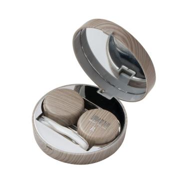 Imagem de Estojo porta lente Amadeirado + Pinça e Ventosa Marrom