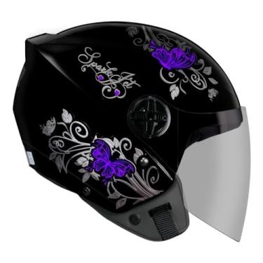 Imagem de EBF Capacete Spark Jet Borboleta 60/Pto Lilas
