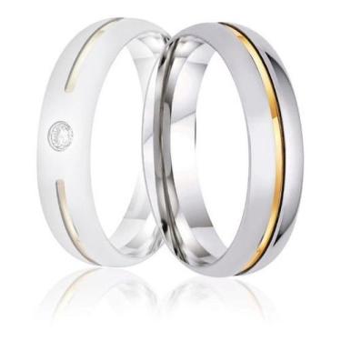 Imagem de Aliança Anel Feminino/masculino Fio Ouro 18k 6mm - Euro Importados, 18