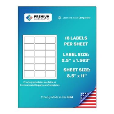 Imagem de Rótulos de adesivos Premium Label Supply 2,5 x 1,563 em 1800