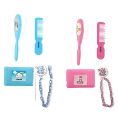 Imagem de Kit Banho Saboneteira Pente Escova E Prendedor De Chupeta - Baby Nany,