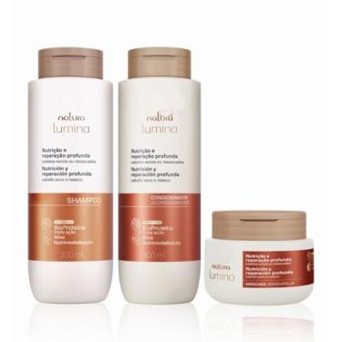 Imagem de Kit Lumina Nutrição e Reparação Profunda, Shampoo 300ml, Condicionador 300ml, Máscara 250ml, para Cabelos Secos