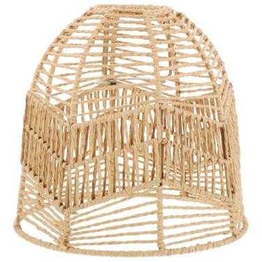 Imagem de TOPBATHY Abajur Pequeno De Corda Papel Trançado, Capa Substituição Para Arandela Pendente Estilo Boho Com Imitação Rattan, Ventilador Teto Sala Estar, Quarto, Escritório, Luminária Hotel