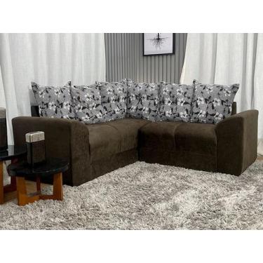 Imagem de Sofá Canto Marrom com Floral 603/33 Belo - Alpoim