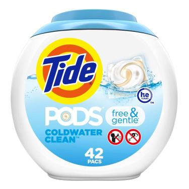 Imagem de Detergente para roupa Tide Pods Free & Gentle 42 pacotes