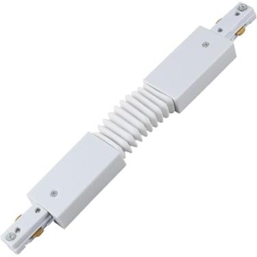 Imagem de Yuemegou Conector de trilho branco para sistema de trilho H, acessórios de iluminação de trilho tipo H, conector ajustável de trilho H para trilho de trilho de 3 fios 1 (conector flexível branco)