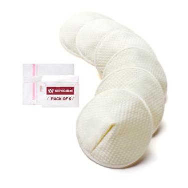 Imagem de Almofadas de amamentação laváveis, 6 peças reutilizáveis para amamentação, almofadas macias e superabsorventes para mamilos com bolsa de lavanderia e bolsa de armazenamento de viagem para itens