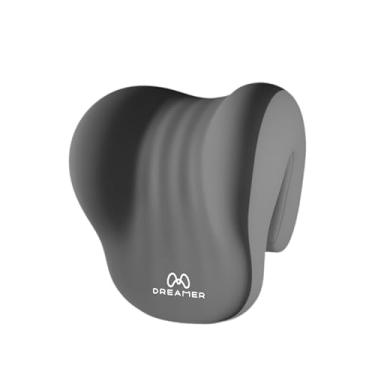 Imagem de Fenteer Almofada de apoio de pescoço com memória para encosto de cabeça, suporte de cintura, almofada de pescoço para cadeira de jogos, viagem, sofá, mesa, Cinza