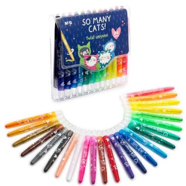 Imagem de M&G Conjunto de giz de cera não tóxico lavável com 24 cores para crianças pequenas, lápis de cera torcidos para crianças pequenas, materiais de arte para livros de colorir para presentes e projetos