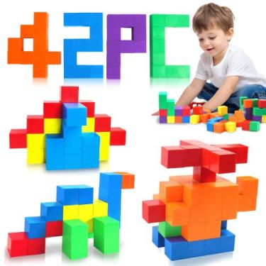 Imagem de Blocos de construção magnéticos Chilvil 42PC para crianças de 5 anos o