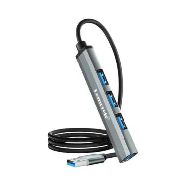 Imagem de Hub USB 3.0 De 120cm Com 4 Portas E Adaptador OTG Para Acessórios De L