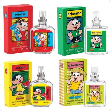 Imagem de Kit Jequiti Turma da Mônica Desodorante Colônia Com 4: Mônica, Cebolinha, Magali e Chico Bento 25ml
