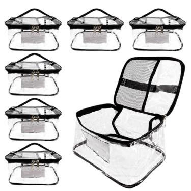 Imagem de 6 Pack Clear Toy Storage Bags - Large Capacity Waterproof PVC Organizer with Name Tag & Manual Pocket, Ideal for Lego, Building Blocks, Puzzles, Board Games (Black)