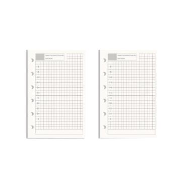 Imagem de NatSumeBasics A7 refil de papel de 7,6 cm x 12,7 cm sem data para fichário diário insere 90 folhas, 6 furos, bolso para diário de viagem pessoal (2 A7 diários)